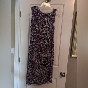 NIC+ZOE white, Blue and Red Abstract Print dress